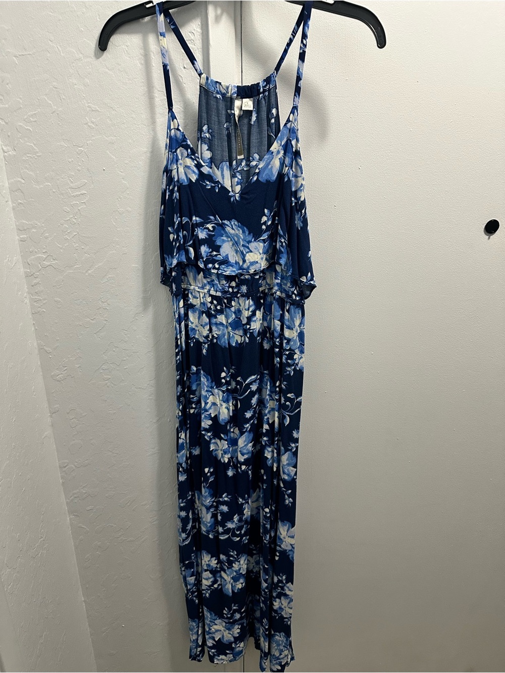 LC Lauren Conrad Blue and White Floral Maxi Dress